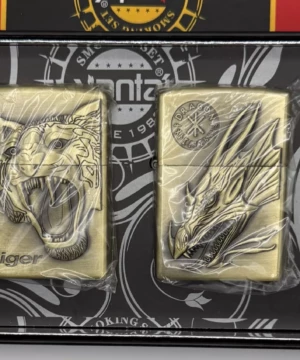 lot de 4 briquets essence métal animaux vintage