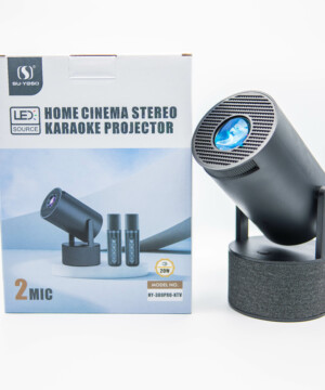 boite vidéoprojecteur home cinéma karaoké LED avec microphones inclus