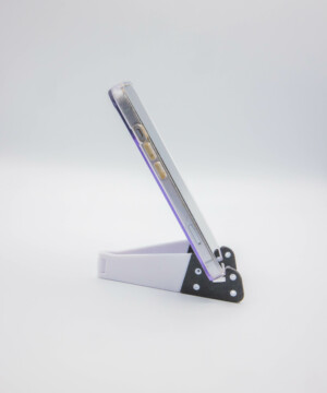 Support pliant blanc pour tablette et téléphone – Stable et réglable
