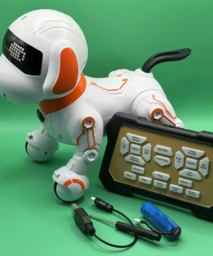chien robot intelligent interactif télécommandé en action